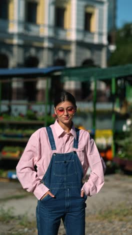 young woman in a market