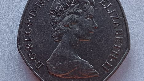 50 pence british coin rotating