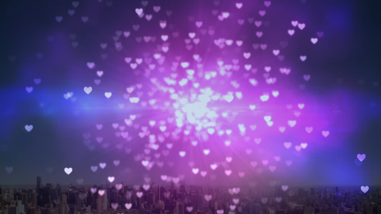 explosión de corazones