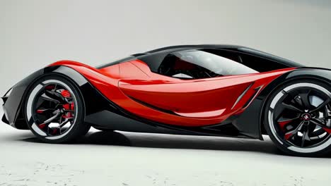 a black and red sports car on a white background