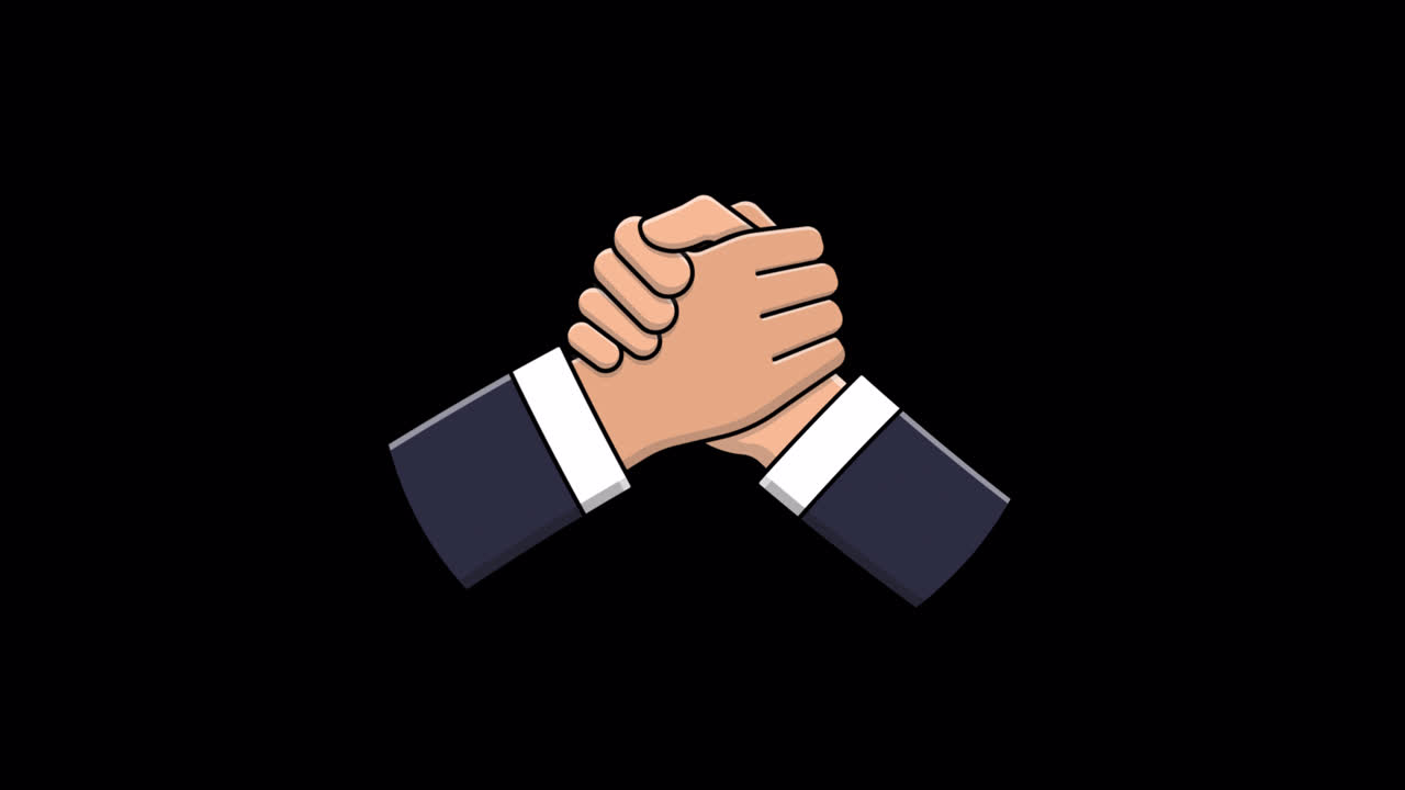 Animated Illustration of Two Hands Clasped Together