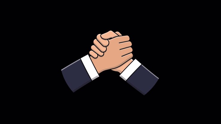 Animated Illustration of Two Hands Clasped Together