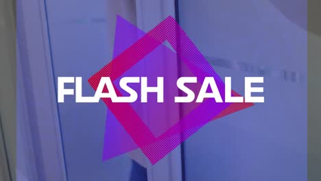 Animation-Eines-Flash-Sale-Textes-über-Einem-Gehenden-Mann