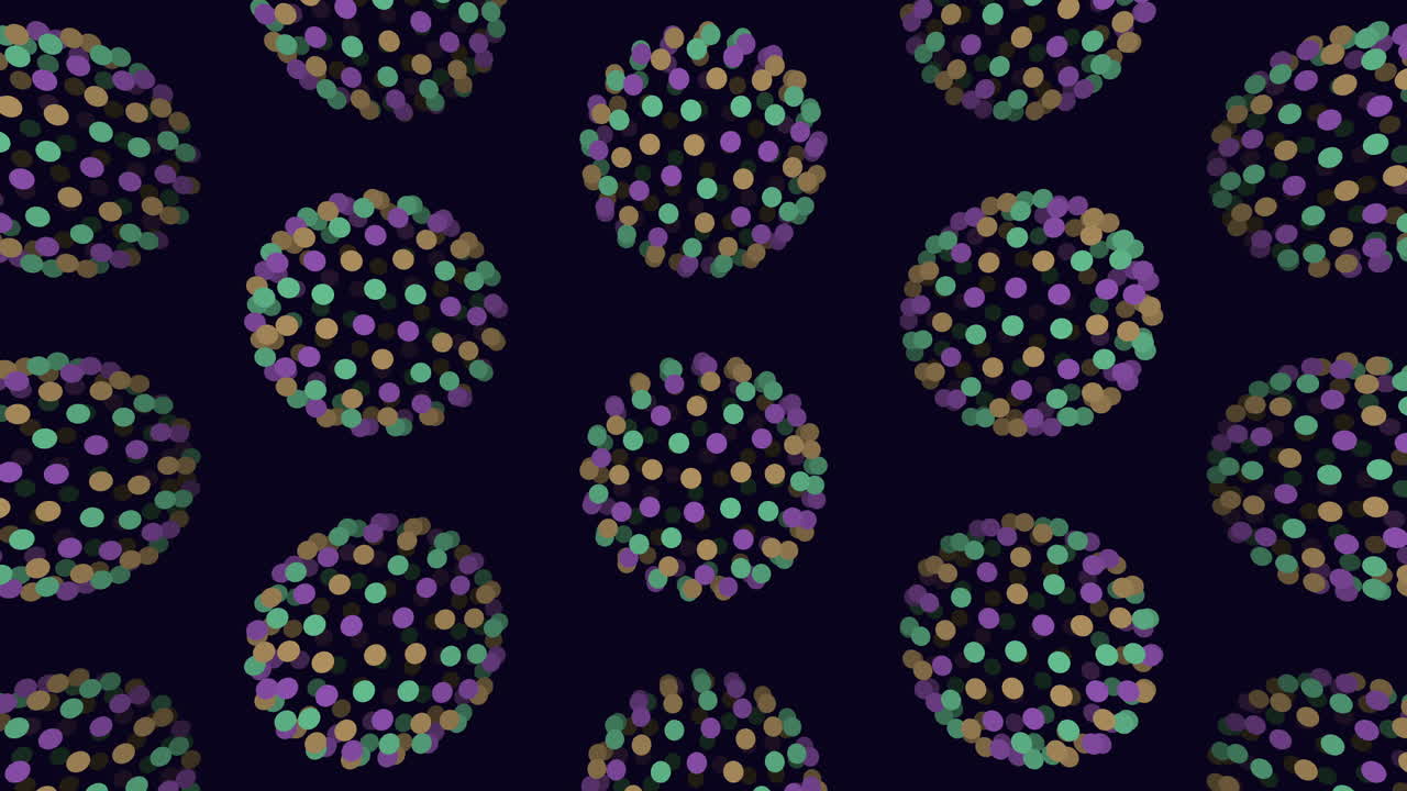Vibrant circular dot pattern on black background