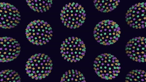 patrón de puntos circulares vibrantes sobre un fondo negro