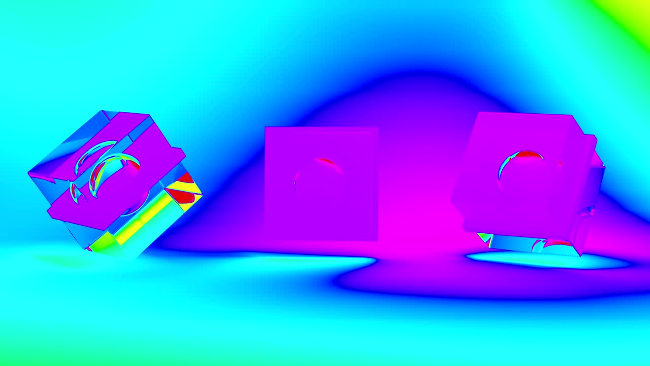 Abstract 3d rendering with cubes, animated background with moving geometric shapes.  Seamless 4k video.