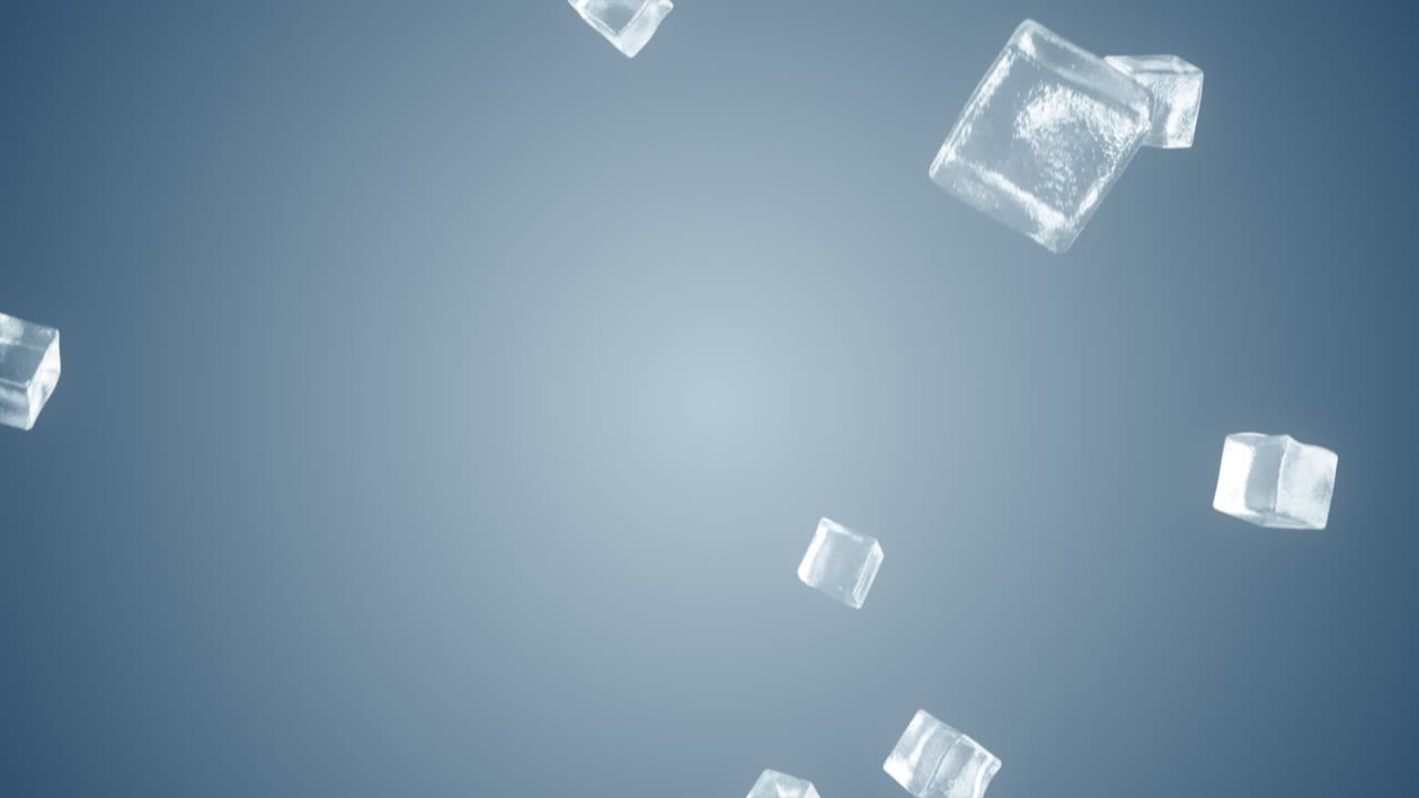 cubos de hielo que caen