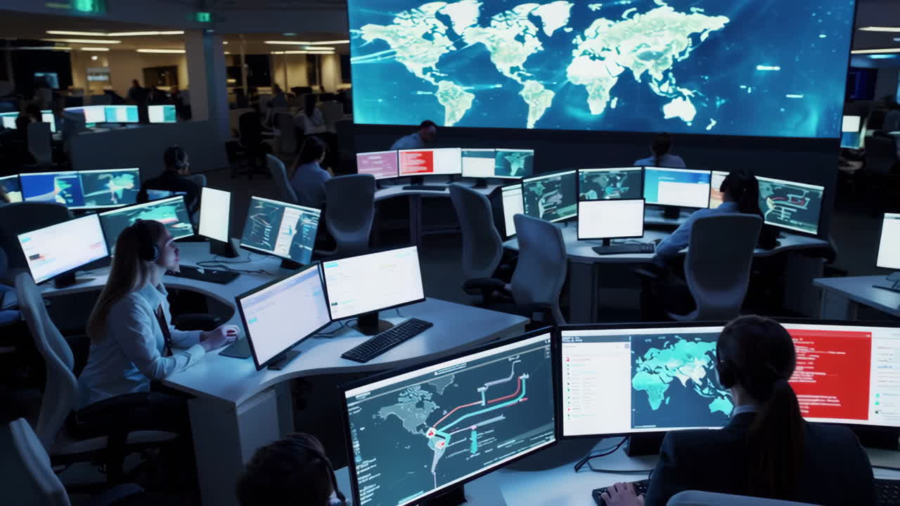 Global Cybersecurity Monitoring Control Room