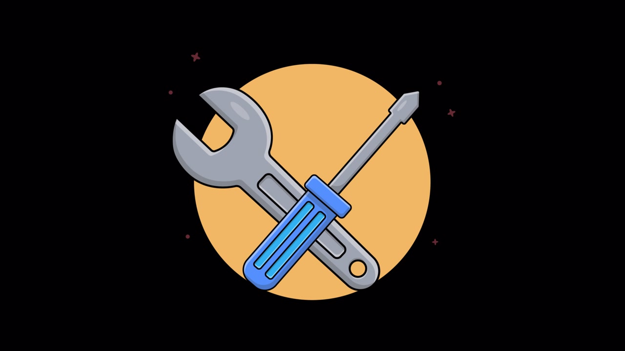 Animated Wrench and Screwdriver Tools Icon
