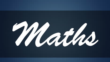 animation of maths text on blue background