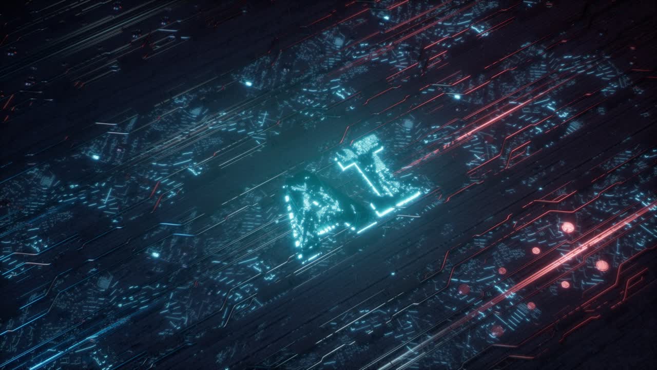 Ai Concept With Glowing Digital Circuitry Background