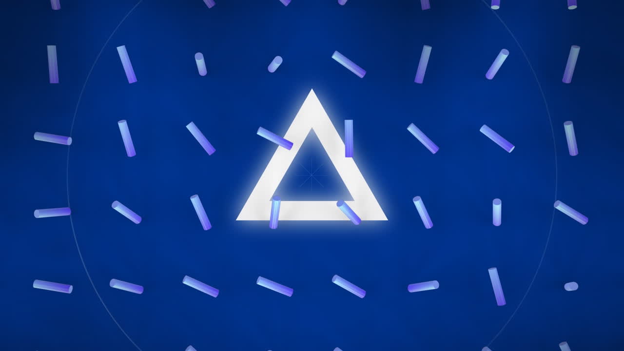 animación de formas blancas pulsando sobre el patrón en fondo azul