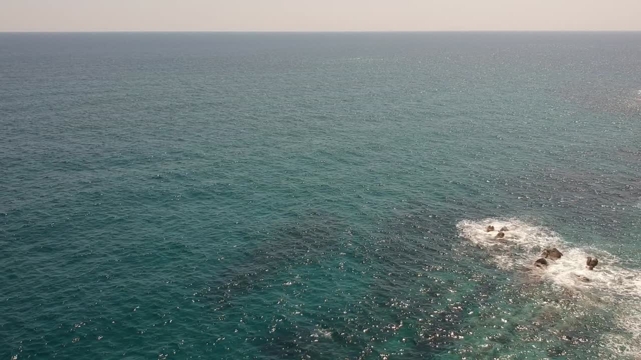 GREECE AEGEAN SEA ROCKS BEACH DRONE AERIAL FOOTAGE 4