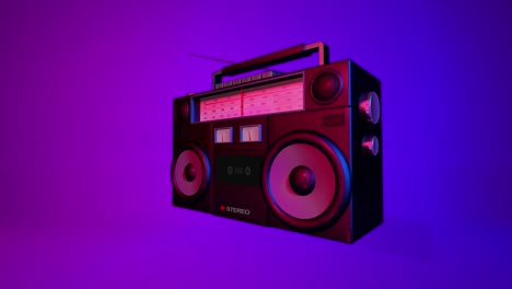 realistische radio vibrerende luidspreker en het afspelen van de cassette op side view.