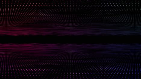 digital disco dot 3d animation motion graphic tunnel dot glow lighting mirror particles on abstract black background loop visual effect live performance title 4k pink purple