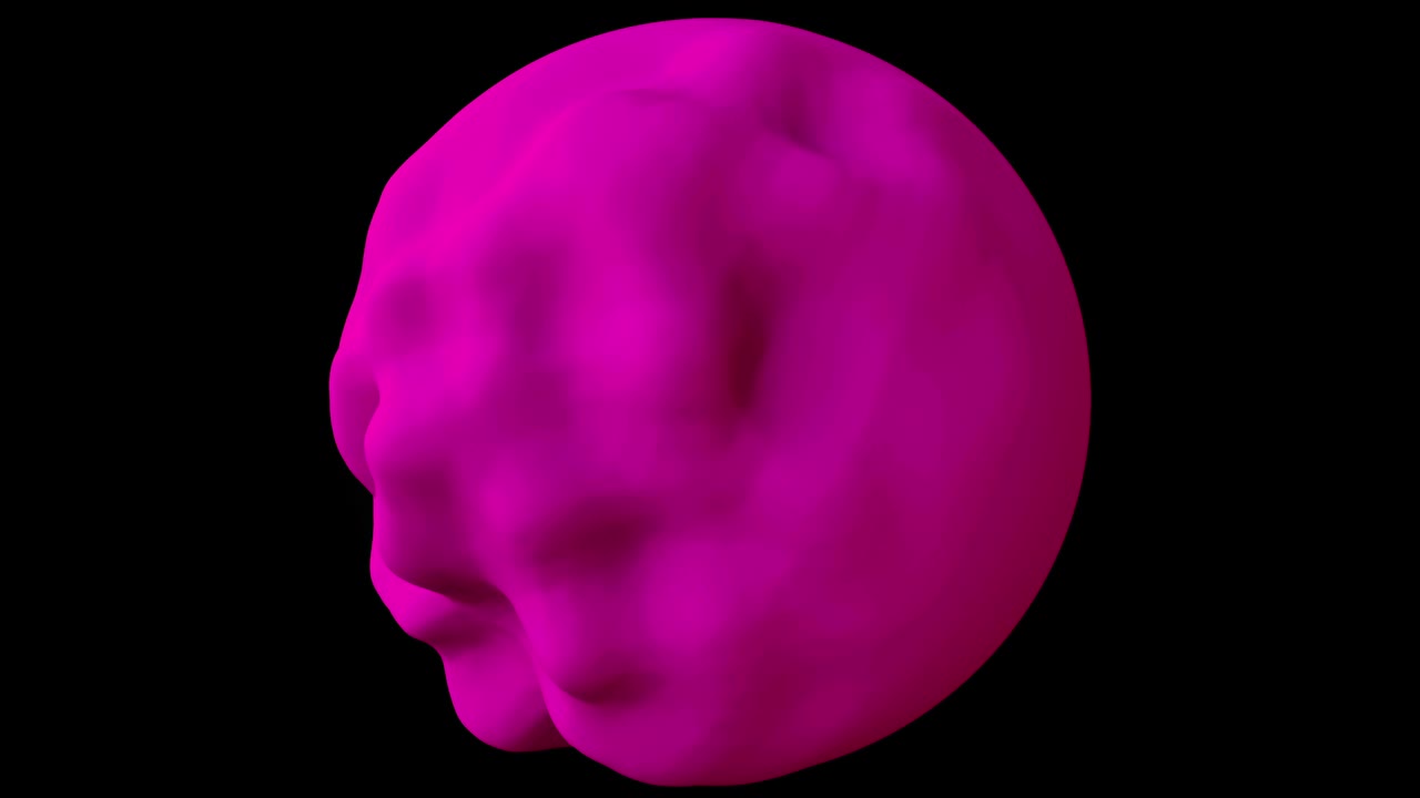 esfera abstrata 3d com deslocamento está em espaço escuro, 3d renderização de fundo gerado por computador