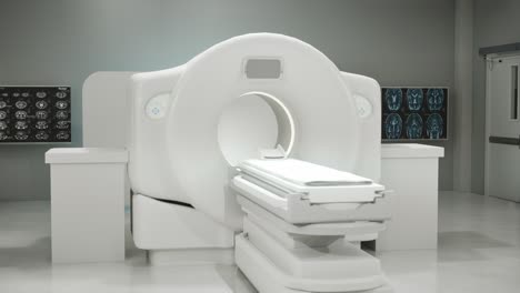 interior del departamento de radiografía con escáner de resonancia magnética en el hospital