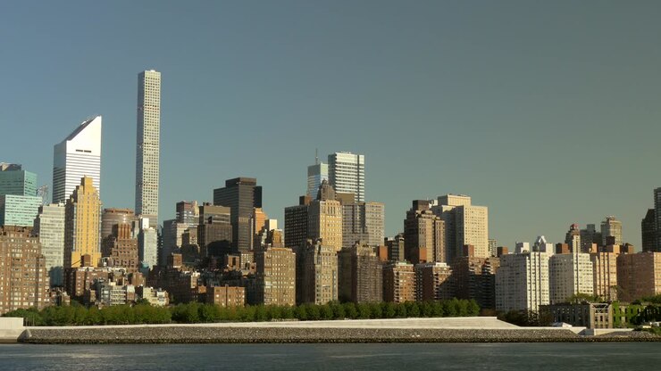 skyline di blocchi residenziali a manhattan