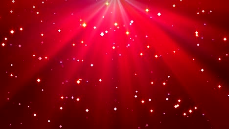 confeti cayendo y un rayo de luz en el fondo rojo de feliz navidad.