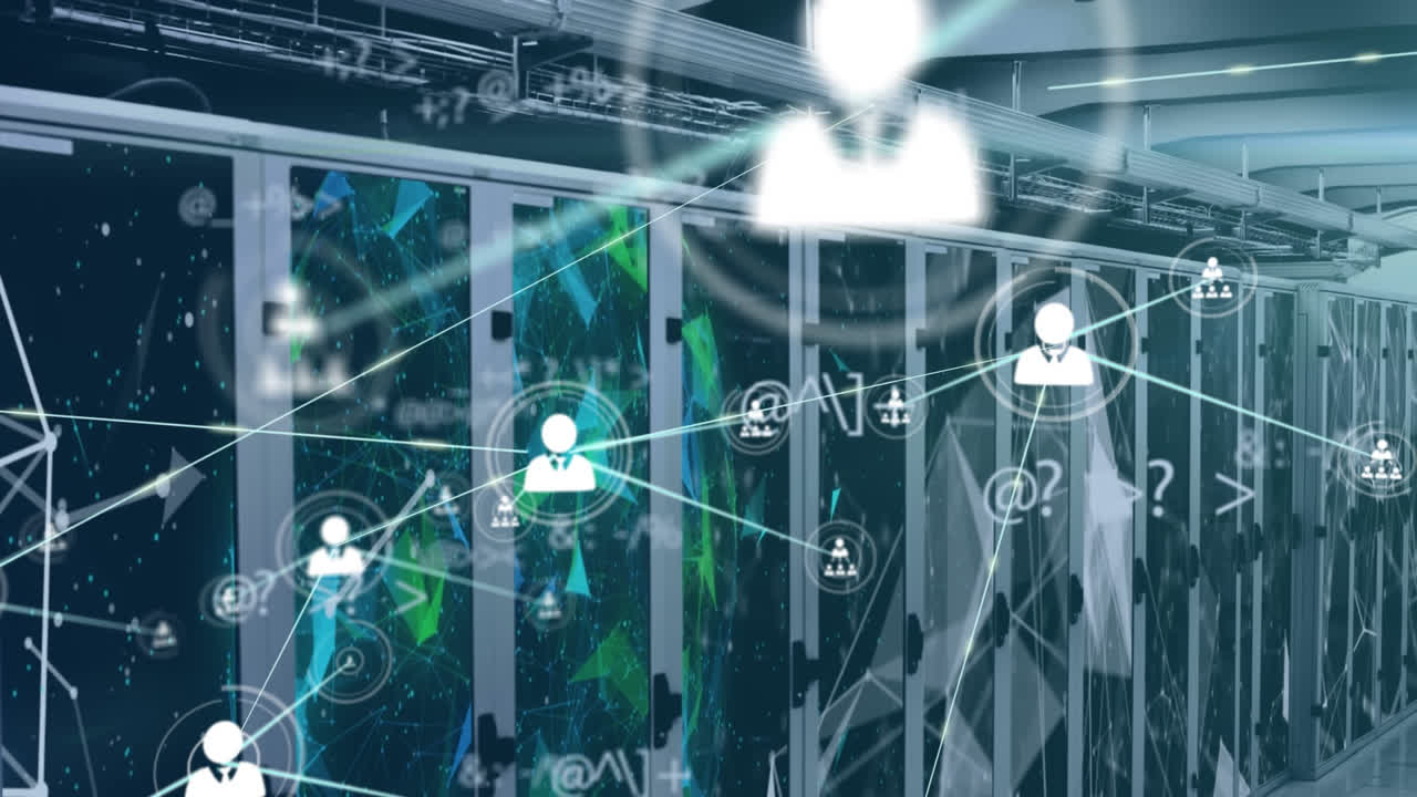 Animation of network of connections over computer servers