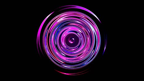 animated round shape of multicolor flashing lights, on a black background