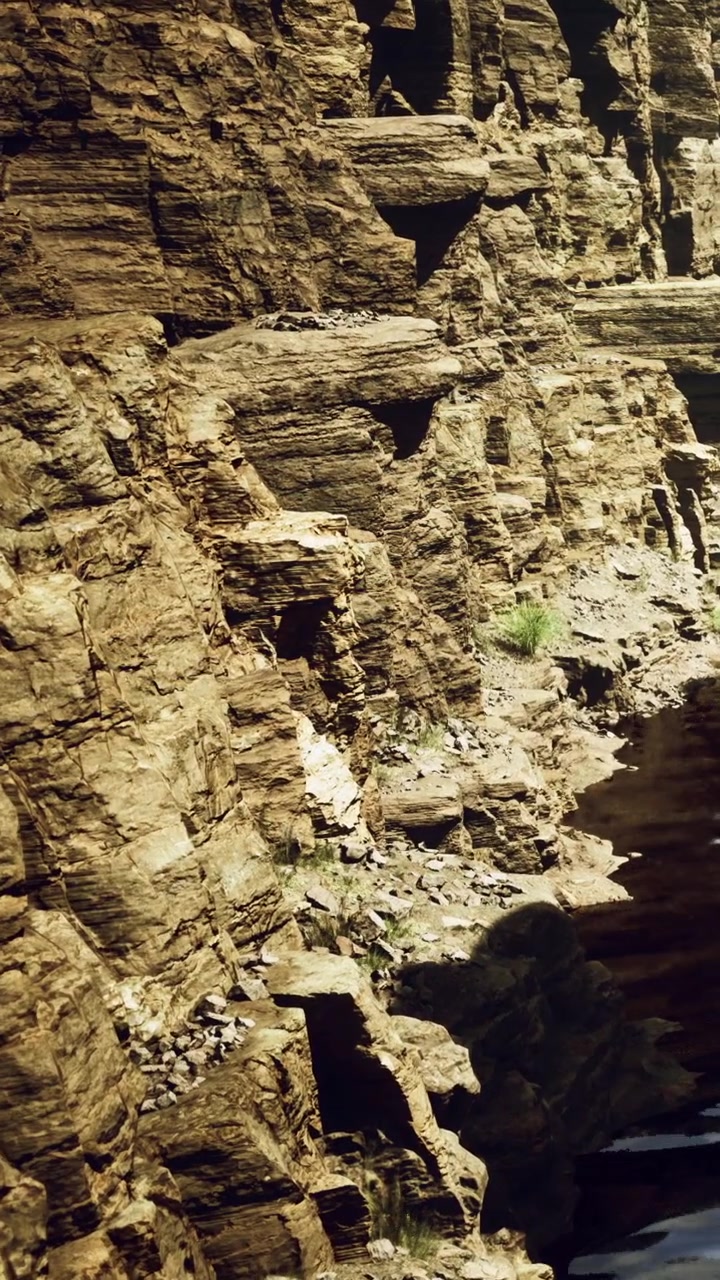 Formazioni rocciose vicino all'acqua in un canyon durante le ore diurne.