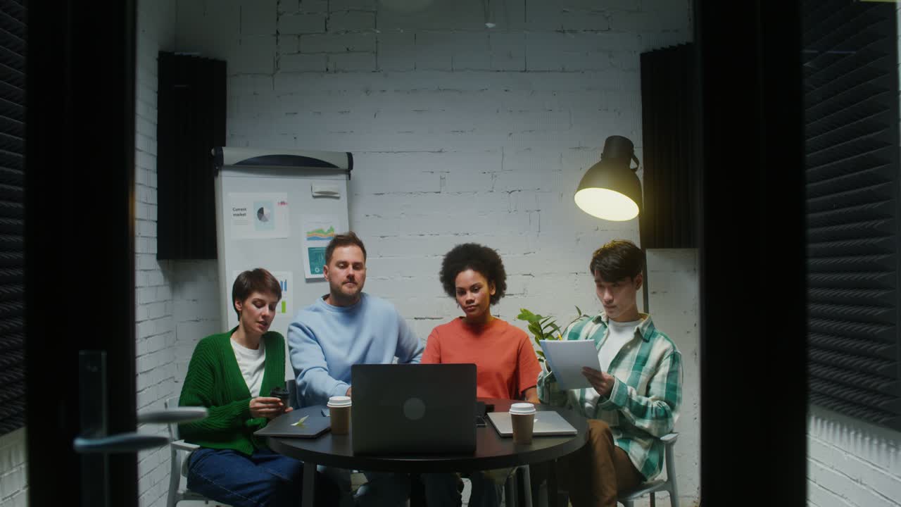 Business Team Meeting at Night