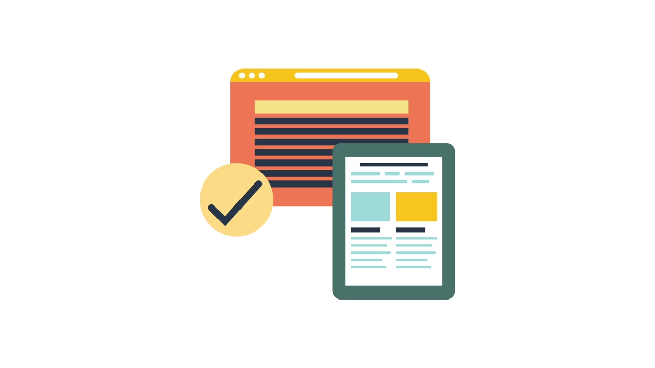Digital Content Displayed on Browser and Mobile Device with Checkmark