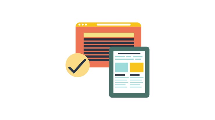 Digital Content Displayed on Browser and Mobile Device with Checkmark