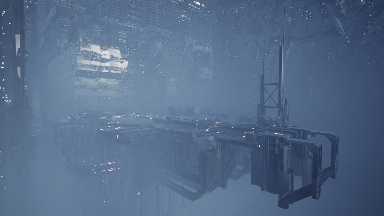 첨단 건축과 기술을 선보이는 하늘에 있는 미래의 도시