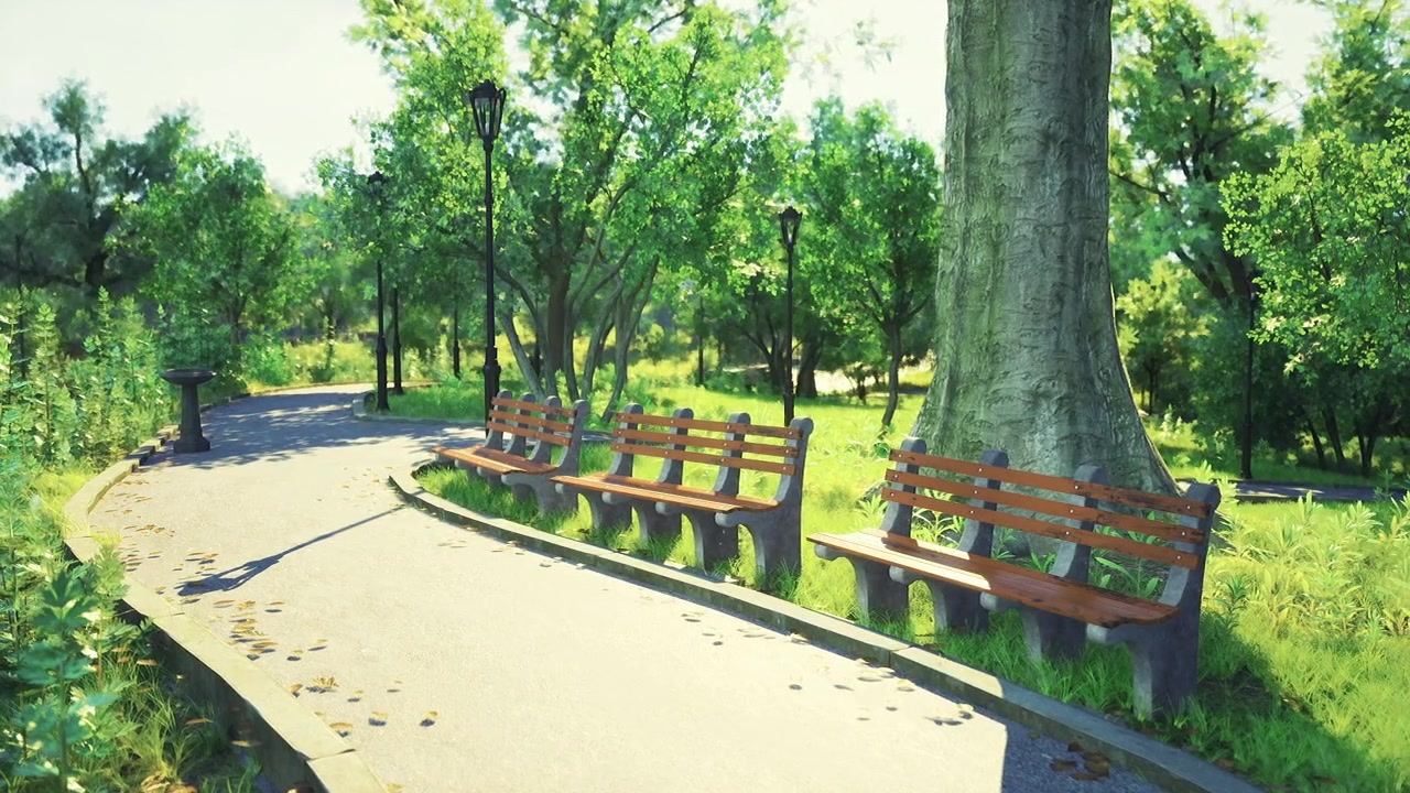 Banc de parc serein offrant un charmant coin ombragé pour des pique-niques intimes