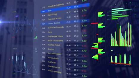 Animation-of-financial-data-processing-over-cityscape