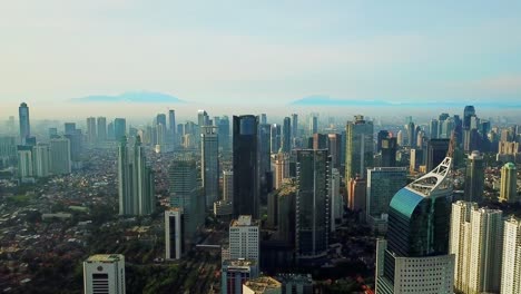 aerial footage of office buildings in jakarta