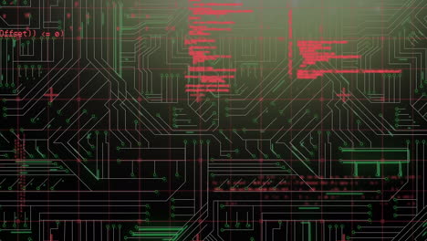 animación digital del procesamiento de datos contra las conexiones de microprocesador sobre fondo negro