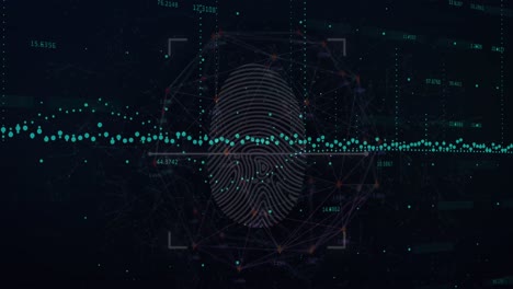 animación de cerebro humano giratorio con ciber digital cayendo en negro