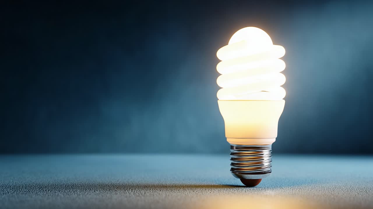 A Captivating LED Light Bulb Illuminating a Dark Surface, Showcasing Modern Design and Energy Efficiency in a Minimalist Setting