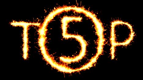 top 5 text sparkler glitter sparks firework loop animation