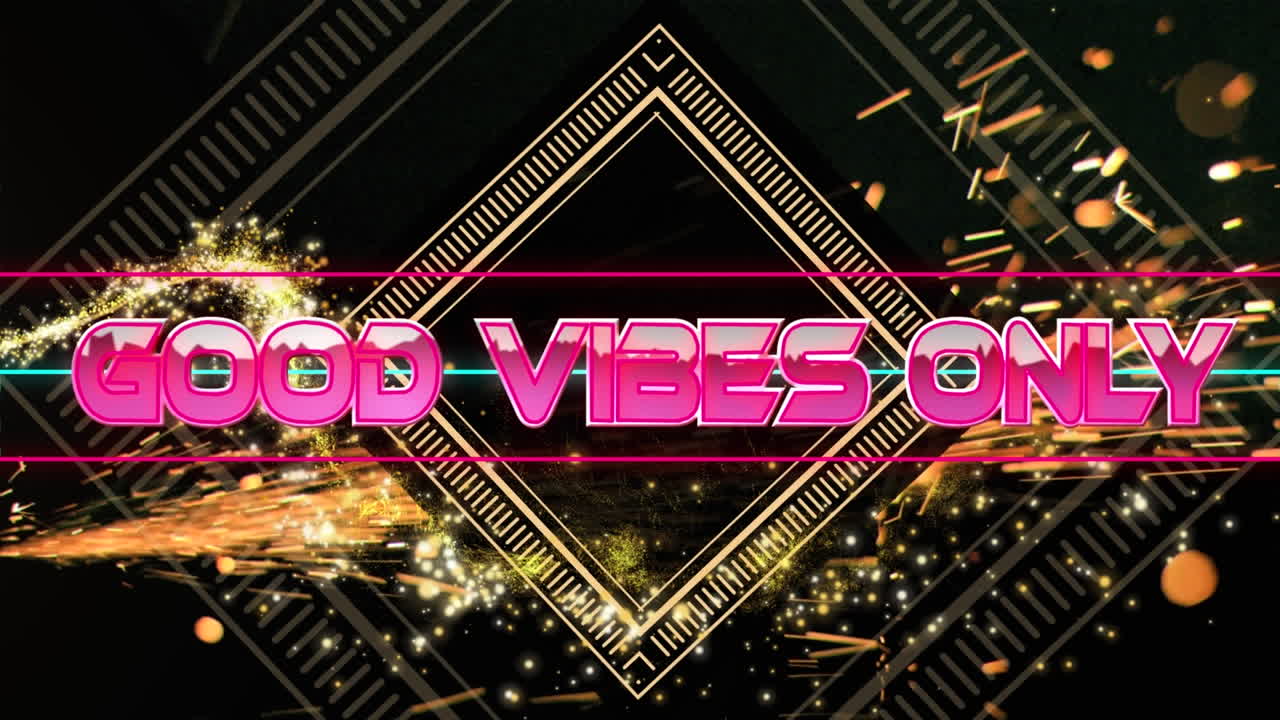 디지털 인터페이스 패턴을 통해 분홍색 글자로 텍스트만 좋은 진동의 애니메이션