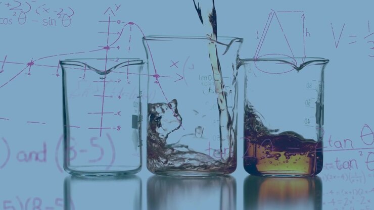 Animazione di formule matematiche sopra un misurino.