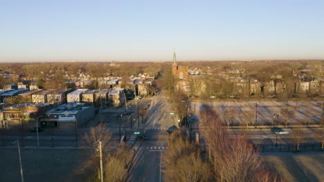 Establishing-Shot-of-Englewood-Neighborhood-in-Chicago,-Illinois