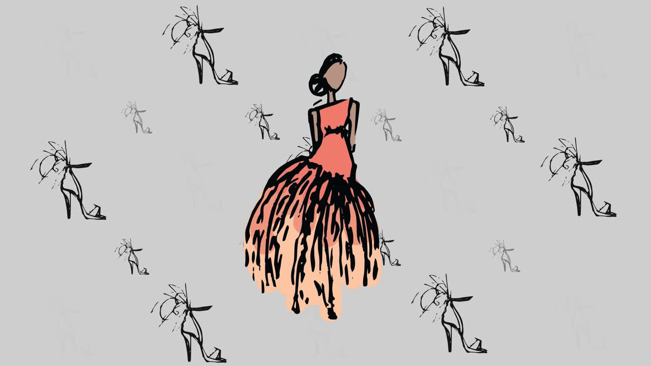 靴のアイコンとモデルを緑の背景でアニメーション化する