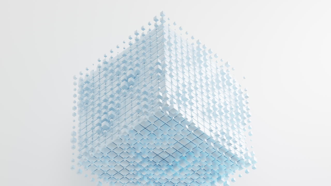 Abstract cube shape, cube geometry, 3d rendering.