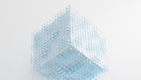 forma de cubo abstracta, geometría del cubo, representación en 3d.