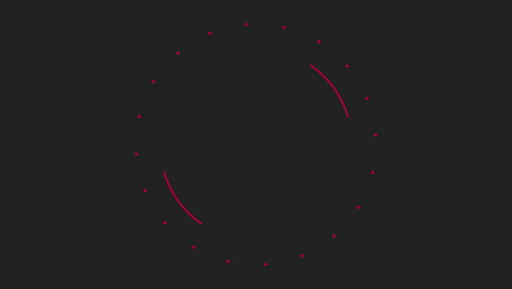 red circle and dots pattern on black gradient