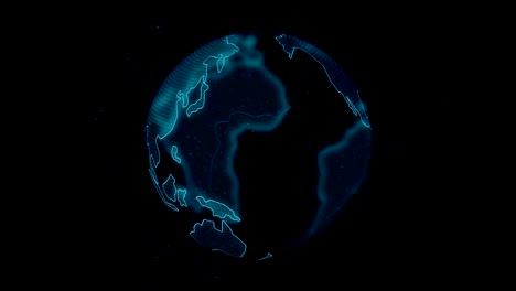digital earth rotating global network concept 3d animation