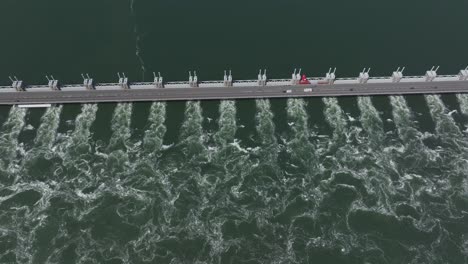 flying over the oosterscheldekering in zeeland, the netherlands, aerial