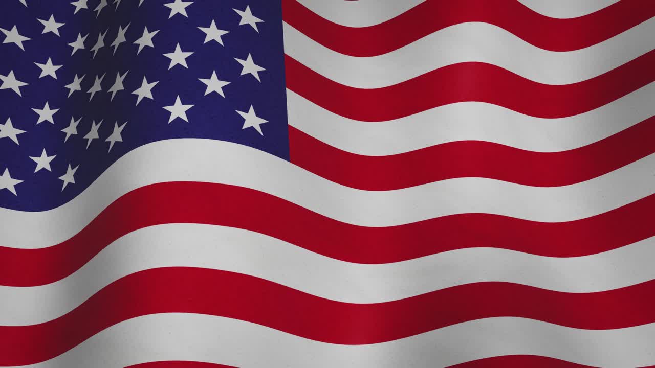 Bandiera USA che sventola sullo sfondo, simbolo di libertà e nazione - loop video continuo