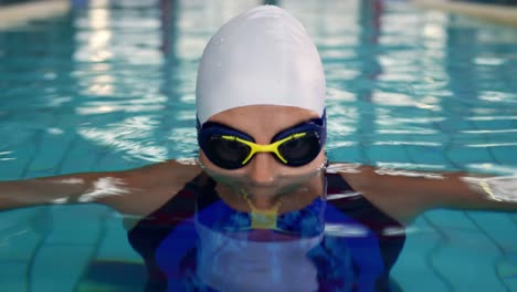 swimmer training in a swimming pool