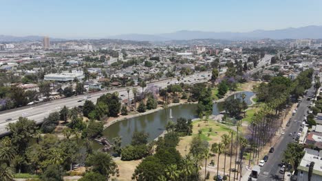 los angeles luchtviaduct met parken