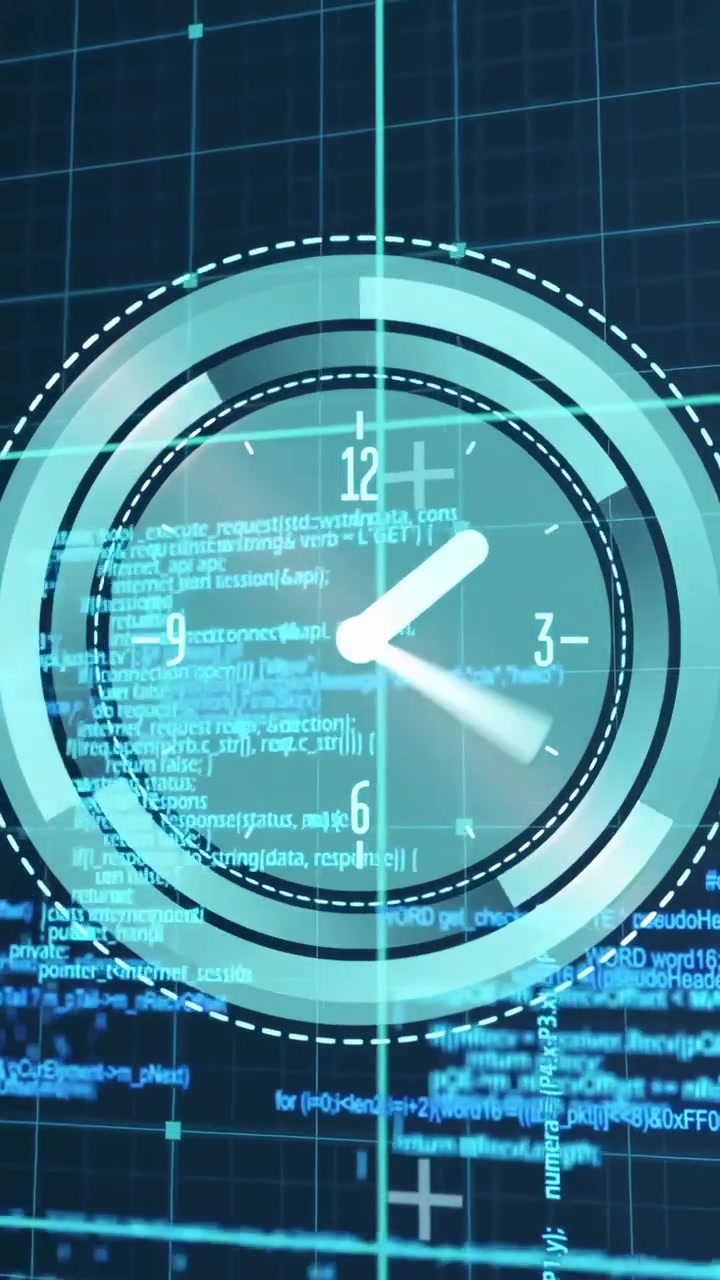 Video verticale: All'attivazione, HUD dell'orologio che ruota, lancette che avanzano, anelli che pulsano per visualizzare il tempo